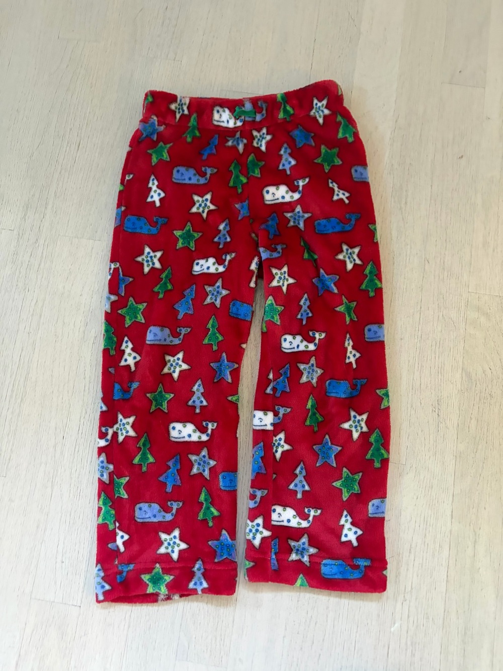 Vineyard Vines Red Fleece Whale & Star Kids Pajama Pants